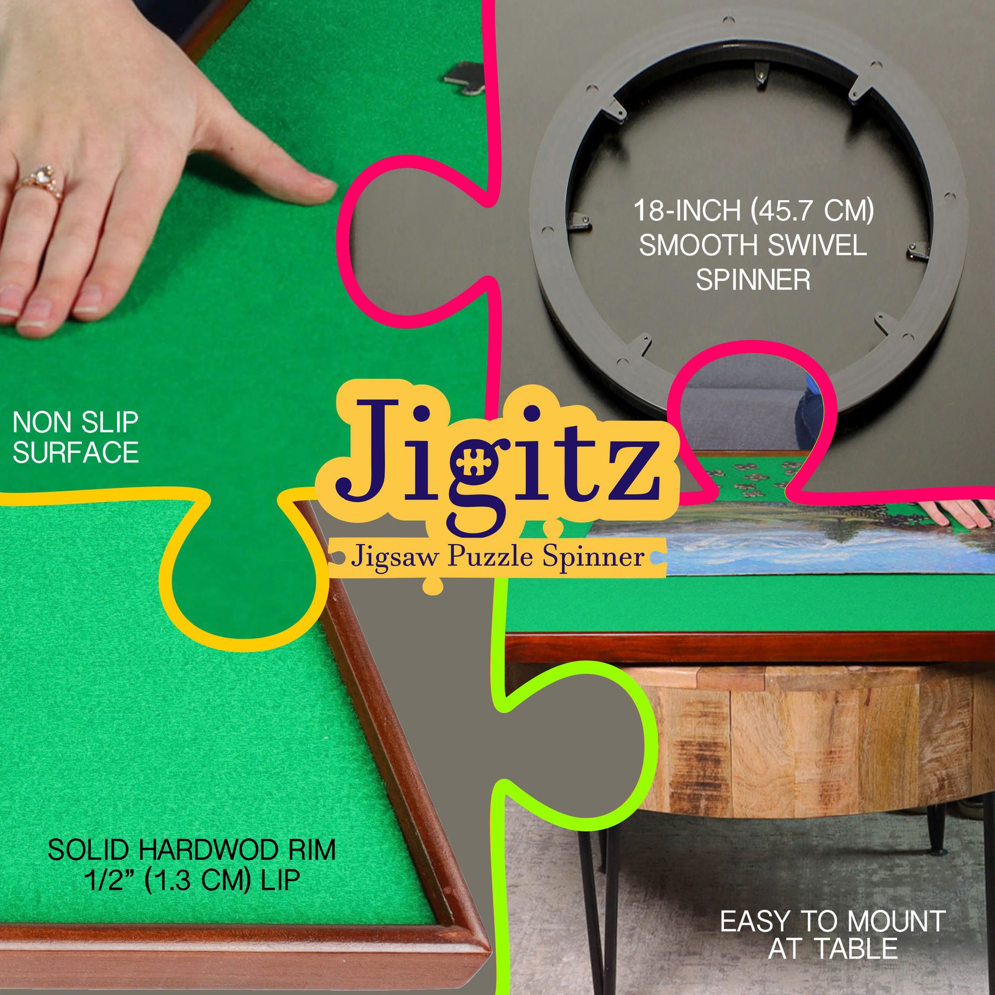 Jigitz jigitz jigsaw puzzle table puzzle board - puzzle accessories  portable storage board tray, lightweight pieces holder