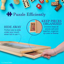 Load image into Gallery viewer, Wooden Puzzle Table - 22 x 30 Inch Jigsaw Puzzle Board with Drawers
