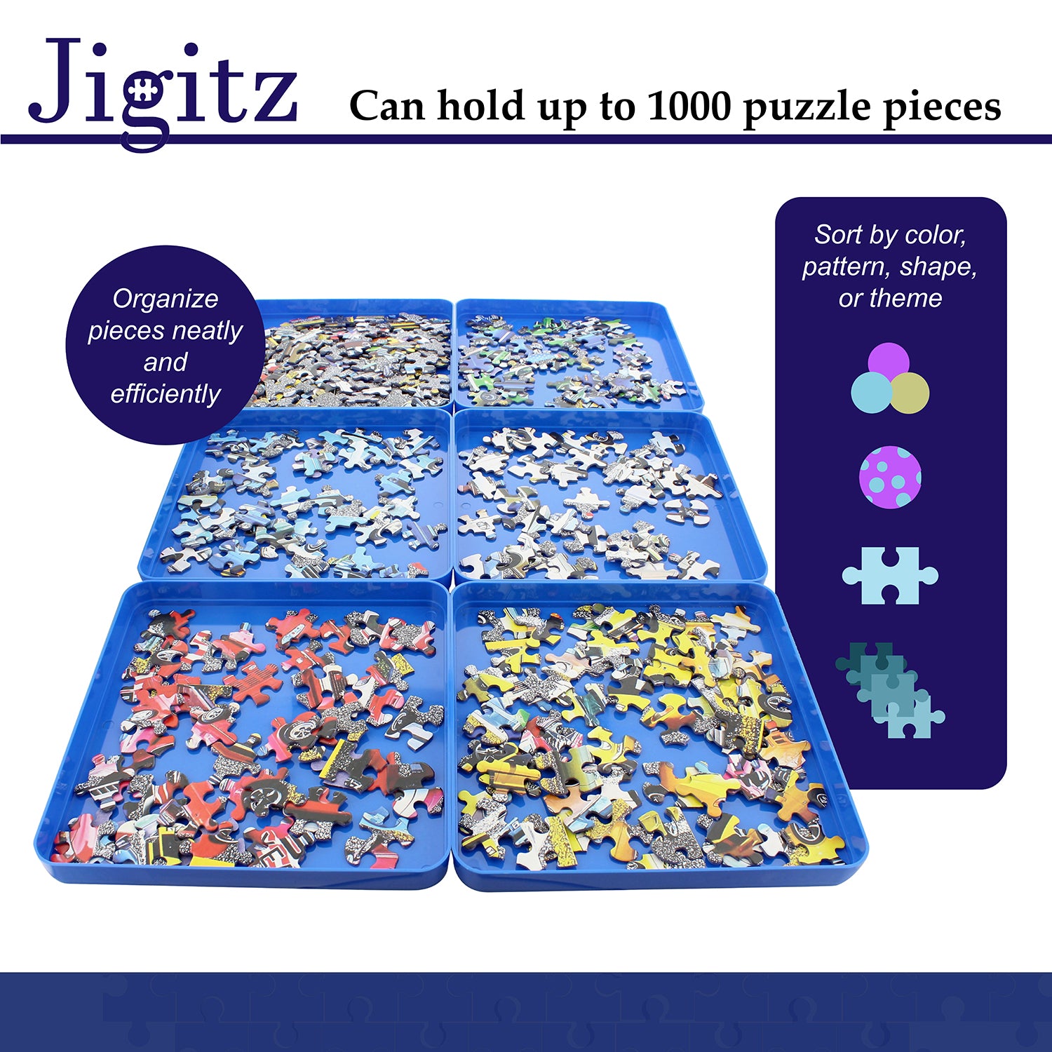 Jigsaw Puzzle Sorter Trays - 6PK Puzzle Organizer Trays – Jigitz