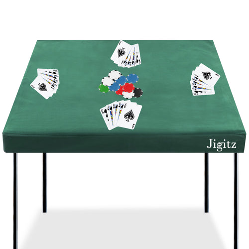 Fitted Game Table Cover Green - Poker Felt Table Cover 34in x 34in
