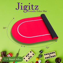 Load image into Gallery viewer, Poker Mat Red and White Card Game Rubber Mat with Black Carrying Bag
